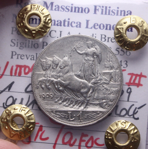 Veiii lira argento 1909 - nl*,