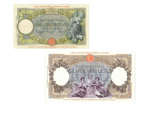 Italia lire 500 1 000 - -,