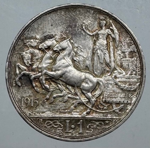 Regno italia 1 lira 1915 - d'italia,