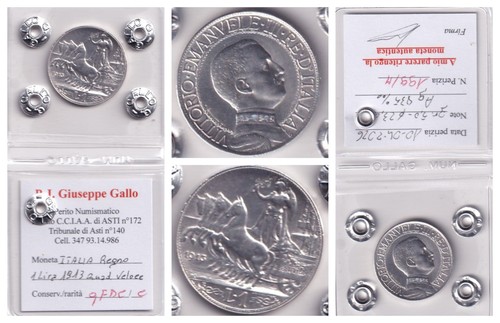 Lira 1913 argento qfdc - 1,