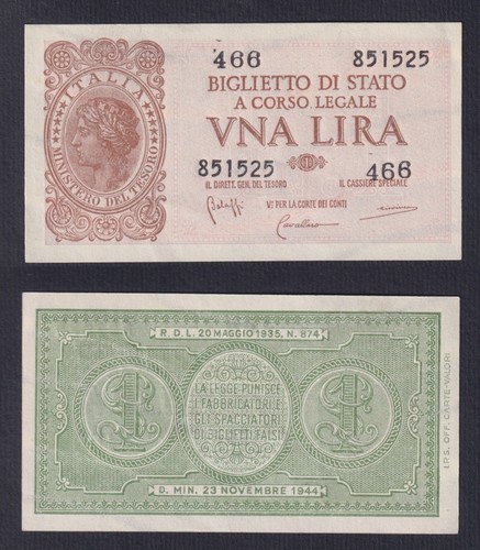 Banconota italia lira - 1,