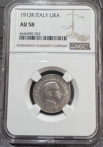 Moneta lira 1913 in - moneta, slab