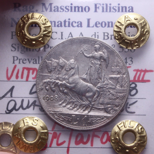 Veiii lira argento - 1, 1908
