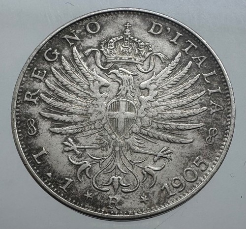 Regno italia 1 lira 1905 - d'italia,