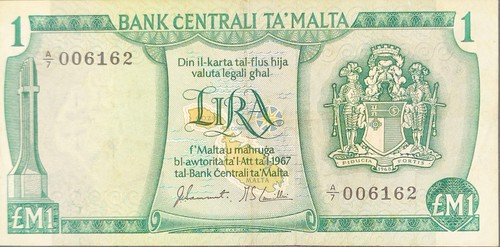 Banconota malta lira maltese - malta, 1