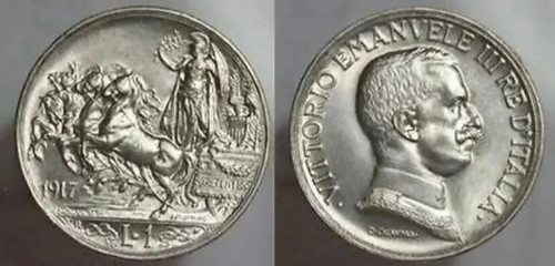 Regno italia lira - regno, 1917